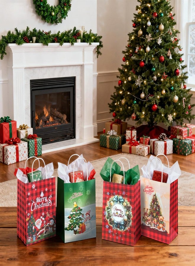 HCFGS 12Pcs Christmas Gift Bags,Small Christmas Gift Bags with Handles,Xmas Treat Paper Bags for Kids Adults Party Supplies - Image 5